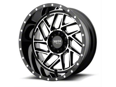 Moto Metal Breakout Gloss Black Machined 8-Lug Wheel; 20x10; -18mm Offset (01-06 Sierra 3500 HD SRW)