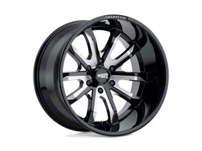 Moto Metal Dagger Gloss Black Milled 8-Lug Wheel; 20x10; -18mm Offset (01-06 Sierra 3500 HD SRW)