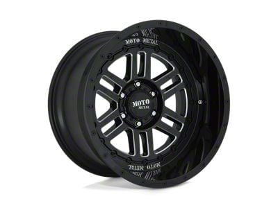 Moto Metal Deep Six Gloss Black Milled 8-Lug Wheel; 20x10; -18mm Offset (01-06 Sierra 3500 HD SRW)