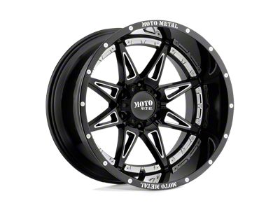 Moto Metal Hydra Gloss Black Milled 8-Lug Wheel; 20x12; -44mm Offset (01-06 Sierra 3500 HD SRW)