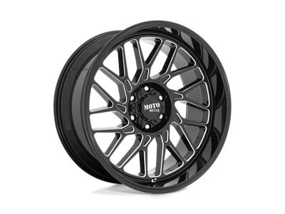 Moto Metal MO805 Gloss Black Milled 8-Lug Wheel; 20x10; -18mm Offset (01-06 Sierra 3500 HD SRW)