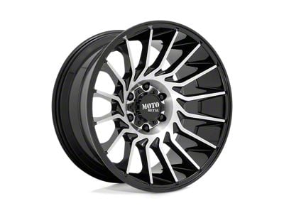 Moto Metal MO807 Gloss Black Machined 8-Lug Wheel; 22x10; -18mm Offset (01-06 Sierra 3500 HD SRW)