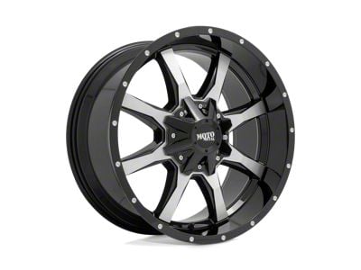 Moto Metal MO970 Gloss Black Machined 8-Lug Wheel; 17x9; -12mm Offset (01-06 Sierra 3500 HD SRW)