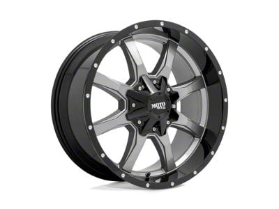 Moto Metal MO970 Gloss Gray with Gloss Black Lip 8-Lug Wheel; 20x10; -24mm Offset (01-06 Sierra 3500 HD SRW)