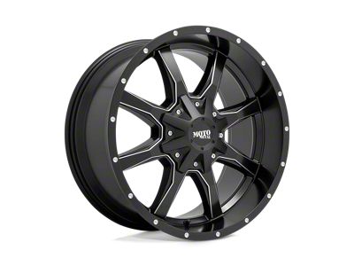 Moto Metal MO970 Semi Gloss Black Milled 8-Lug Wheel; 17x9; -12mm Offset (01-06 Sierra 3500 HD SRW)