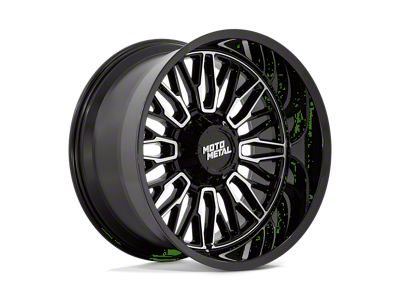 Moto Metal Stinger Gloss Black Machined 8-Lug Wheel; 22x12; -44mm Offset (01-06 Sierra 3500 HD SRW)