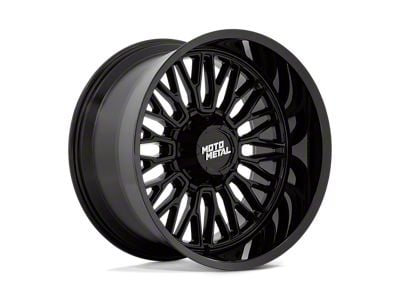 Moto Metal Stinger Gloss Black 8-Lug Wheel; 20x9; 18mm Offset (01-06 Sierra 3500 HD SRW)