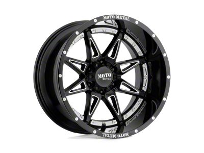 Moto Metal Hydra Gloss Black Milled 8-Lug Wheel; 20x10; -18mm Offset (01-06 Silverado 2500 HD)