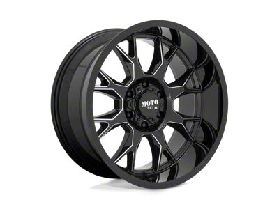 Moto Metal MO806 Gloss Black Milled 8-Lug Wheel; 20x9; 0mm Offset (01-06 Silverado 2500 HD)