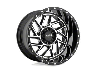 Moto Metal MO985 Breakout Gloss Black Machined 8-Lug Wheel; 20x12; -44mm Offset (01-06 Silverado 2500 HD)