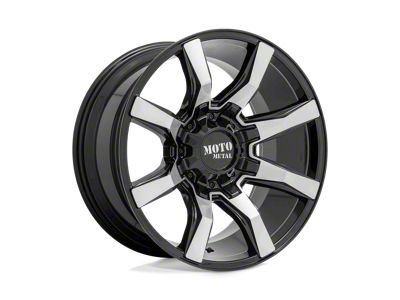 Moto Metal Spider Gloss Black Machined 8-Lug Wheel; 20x10; 12mm Offset (01-06 Silverado 2500 HD)