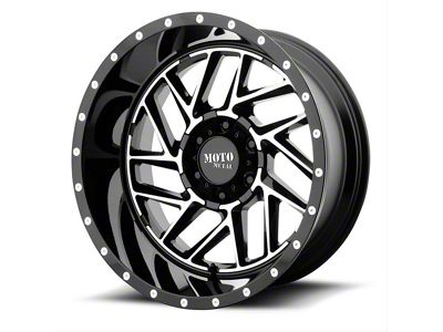 Moto Metal Breakout Gloss Black Machined 8-Lug Wheel; 20x10; -18mm Offset (01-06 Silverado 3500 HD SRW)