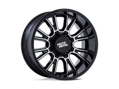 Moto Metal Legacy Gloss Black Machined 5-Lug Wheel; 17x9; 1mm Offset (02-08 RAM 1500, Excluding Mega Cab)