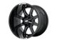 Moto Metal MO970 Gloss Black with Milled Spoke and Moto Metal On Lip 5-Lug Wheel; 17x8; 0mm Offset (02-08 RAM 1500, Excluding Mega Cab)