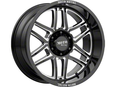 Moto Metal MO992 Folsom Gloss Black Milled 5-Lug Wheel; 20x12; -44mm Offset (02-08 RAM 1500, Excluding Mega Cab)