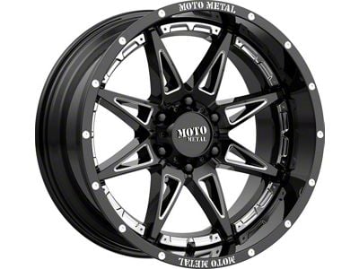 Moto Metal MO993 Hydra Gloss Black Milled 5-Lug Wheel; 20x12; -44mm Offset (02-08 RAM 1500, Excluding Mega Cab)