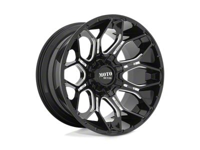 Moto Metal Sniper Gloss Black Milled 5-Lug Wheel; 20x9; 0mm Offset (02-08 RAM 1500, Excluding Mega Cab)