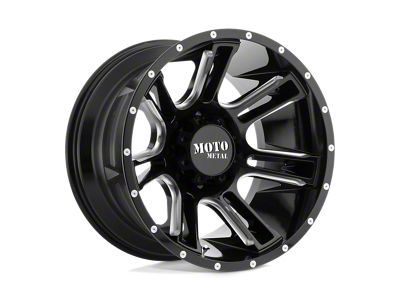 Moto Metal Amp Gloss Black Milled 8-Lug Wheel; 20x9; 0mm Offset (03-09 RAM 2500)