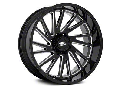 Moto Metal Combat Gloss Black Milled 8-Lug Wheel; 22x10; -18mm Offset (03-09 RAM 2500)