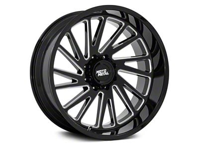 Moto Metal Combat Gloss Black Milled 8-Lug Wheel; 22x12; -44mm Offset (03-09 RAM 2500)