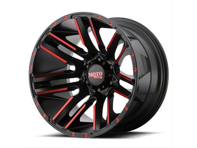 Moto Metal MO978 Razor Satin Black Machined with Red Tint 8-Lug Wheel; 20x10; -24mm Offset (03-09 RAM 2500)