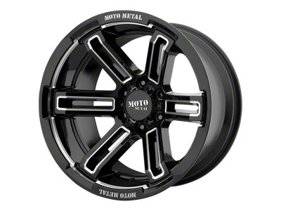 Moto Metal Rukus Gloss Black Milled 8-Lug Wheel; 20x9; 0mm Offset (03-09 RAM 2500)