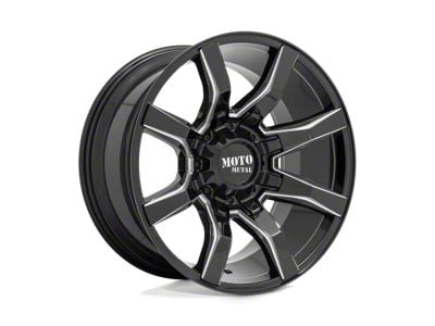 Moto Metal Spider Gloss Black Milled 8-Lug Wheel; 20x10; -18mm Offset (03-09 RAM 2500)