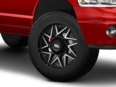 Moto Metal Turbine Gloss Black with Machined Face 8-Lug Wheel; 20x9; 1mm Offset (03-09 RAM 2500)