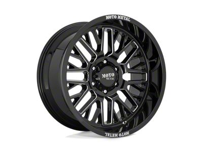 Moto Metal Warlock Gloss Black Milled 8-Lug Wheel; 20x9; 0mm Offset (03-09 RAM 2500)