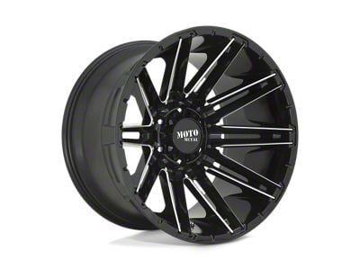 Moto Metal Kraken Gloss Black Milled 8-Lug Wheel; 20x9; 0mm Offset (03-09 RAM 3500 SRW)