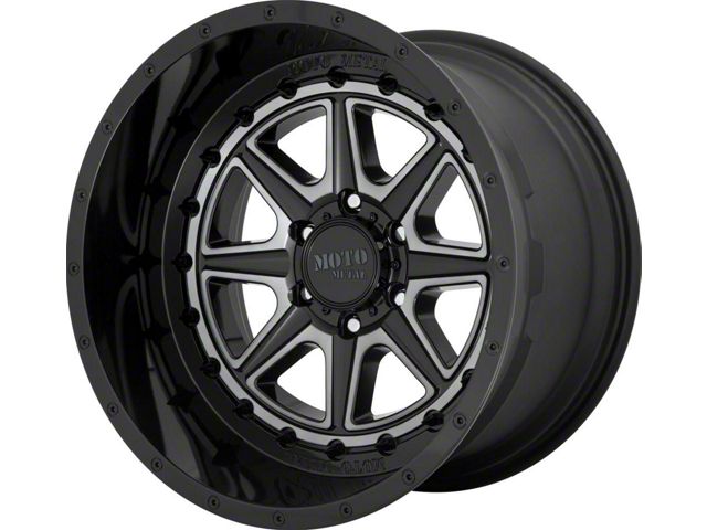 Moto Metal MO801 Phantom Gloss Black with Gray Tint 8-Lug Wheel; 20x12; -44mm Offset (03-09 RAM 3500 SRW)