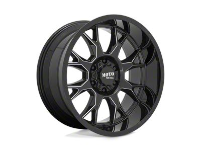 Moto Metal MO806 Gloss Black Milled 8-Lug Wheel; 20x9; 0mm Offset (03-09 RAM 3500 SRW)