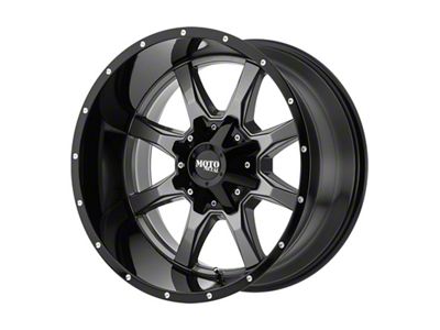 Moto Metal MO970 Gloss Gray with Gloss Black Lip 8-Lug Wheel; 20x12; -44mm Offset (03-09 RAM 3500 SRW)