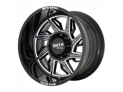 Moto Metal MO997 Hurricane Gloss Black Milled 8-Lug Wheel; Passenger Side; 20x12; -44mm Offset (03-09 RAM 3500 SRW)