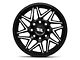 Moto Metal Turbine Gloss Black with Machined Face 8-Lug Wheel; 20x10; -18mm Offset (03-09 RAM 3500 SRW)