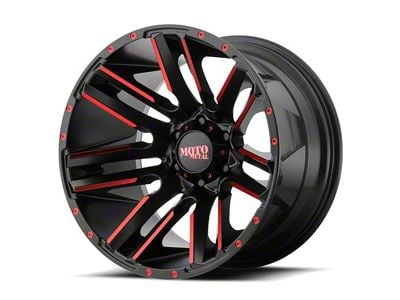 Moto Metal Razor Satin Black Machined Red Tint 6-Lug Wheel; 20x10; -24mm Offset (04-08 F-150)