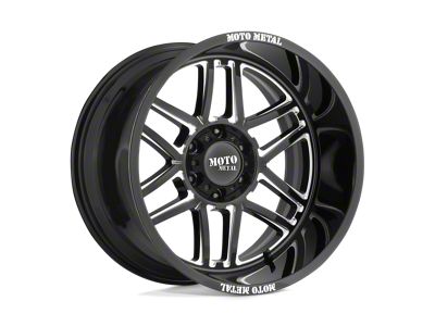 Moto Metal Folsom Gloss Black Milled 8-Lug Wheel; 20x9; 18mm Offset (11-14 Sierra 2500 HD)