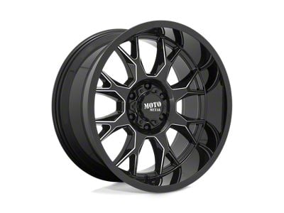 Moto Metal MO806 Gloss Black Milled 8-Lug Wheel; 20x9; 0mm Offset (07-10 Sierra 2500 HD)