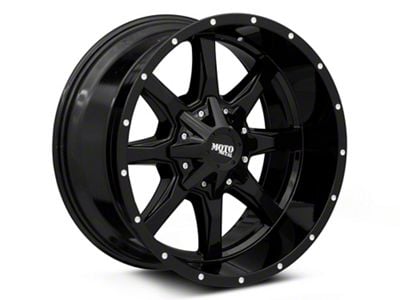 Moto Metal MO970 Gloss Black with Milled Lip 8-Lug Wheel; 18x10; -24mm Offset (11-14 Sierra 2500 HD)