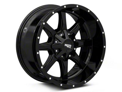 Moto Metal MO970 Gloss Black with Milled Lip 8-Lug Wheel; 18x10; -24mm Offset (11-14 Sierra 3500 HD SRW)