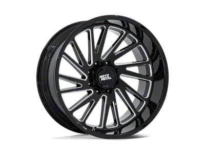 Moto Metal Combat Gloss Black Milled 6-Lug Wheel; 24x12; -44mm Offset (07-13 Silverado 1500)