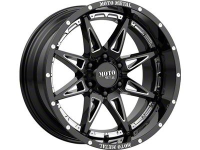 Moto Metal Hydra Gloss Black Milled 6-Lug Wheel; 18x8.5; 18mm Offset (07-13 Silverado 1500)