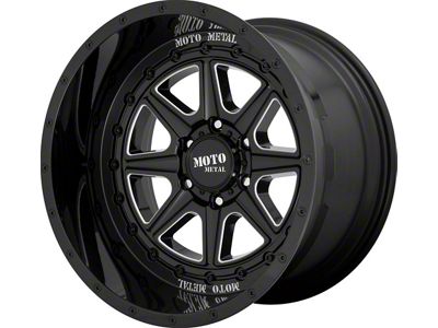 Moto Metal MO801 Phantom Gloss Black Milled 6-Lug Wheel; 20x12; -44mm Offset (07-13 Silverado 1500)