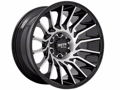 Moto Metal MO807 Gloss Black Machined 6-Lug Wheel; 22x12; -44mm Offset (07-13 Silverado 1500)