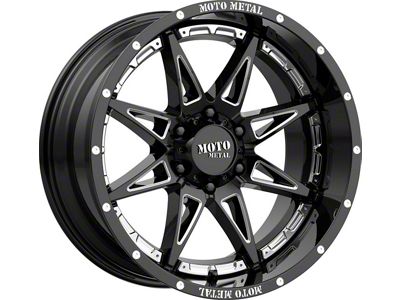 Moto Metal MO993 Hydra Gloss Black Milled 6-Lug Wheel; 20x10; -18mm Offset (07-13 Silverado 1500)