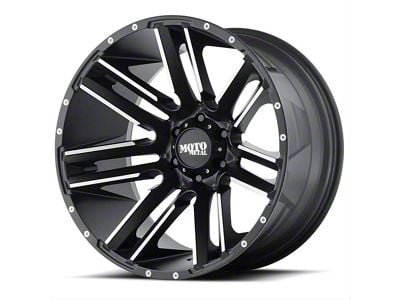 Moto Metal Razor Satin Black Machined 6-Lug Wheel; 20x12; -44mm Offset (07-13 Silverado 1500)