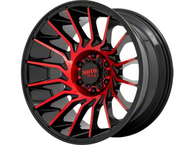 Moto Metal MO807 Gloss Black Machined with Red Tint 6-Lug Wheel; 22x10; -18mm Offset (07-14 Tahoe)