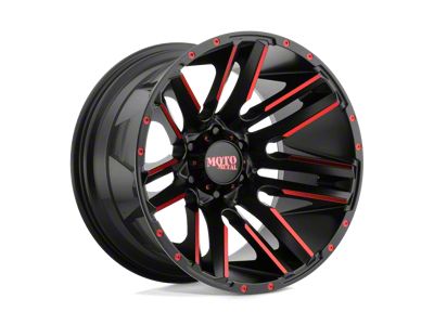 Moto Metal Razor Satin Black Machined with Red Tint 8-Lug Wheel; 20x10; -24mm Offset (08-10 F-250 Super Duty)