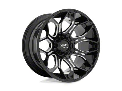 Moto Metal Sniper Gloss Black Milled 8-Lug Wheel; 22x12; -44mm Offset (08-10 F-250 Super Duty)