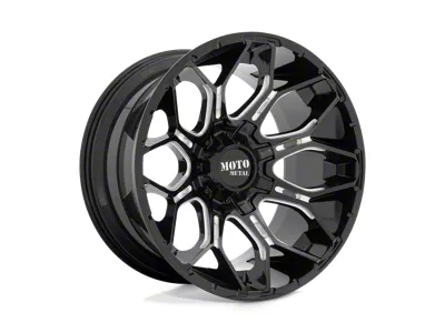 Moto Metal Sniper Gloss Black Milled 8-Lug Wheel; 22x12; -44mm Offset (08-10 F-350 Super Duty SRW)